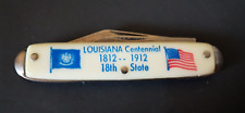 Vintage Pocket Knife Louisiana Centennial 1812-1912 18th USA State 3.5