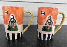 Vintage Set of 2 Frangelico Coffee Mona Lisa Tea / Coffee Ceramic Mugs. picture