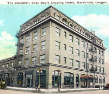 Vtg c.1925 Postcard Marshfield Oregon The Chandler Soos Bay's Leading Hotel-B2-9 picture
