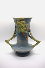 * SPECTACULAR* Roseville Art Pottery Bushberry Blue vase 34-8 1948 picture