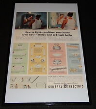 1955 General Electric Light Bulbs Framed ORIGINAL 11x17 Advertising Display  picture