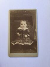 ANTIQUE 1800's Cabinet Card Baby in Pretty Dress picture