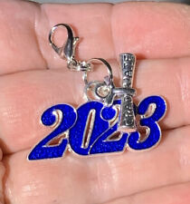 Silver 2023 Graduation Charm Zipper Pull & Keychain Add On Clip picture