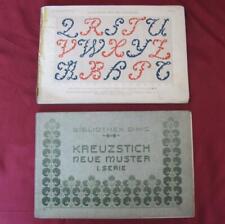 1930s VINTAGE GERMAN DMC SET OF TWO EMBROIDERY ALBUM BOOKLETS picture