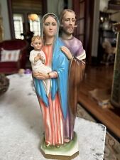 VINTAGE Italian Holy Family COLUMBIA STATUARY Jesus Mary Joseph Chalkware Italy picture