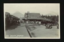 Banff station - a view of the Banff train station; a train is pull- Old Photo picture