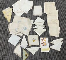 36pc Large Lot of Vintage Linens - Tea Towels, Napkins, Handkerchiefs picture