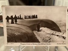 Postcard RPPC Niagra Falls Winter Ice 20 Feet Thick Standing Top Falls RARE s291 picture
