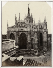 Italy, Milan, Il Duomo vintage albumen print. Vintage Italy.  Albumi Print picture