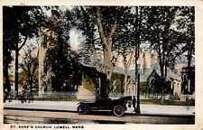Lowell Massachusetts St. Anne's Church Automobile PC Posted 1928 picture