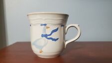 Countryside Geese Stoneware Coffee Cup Newcor Goose Mugs Blue Bows Neckerchief  picture