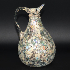 Large Genuine Ancient Roman Glass Jug With Iridescent Patina in Good Condition picture