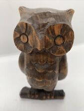 Handgeschnitzt Oberammergau German Wooden Statue Hand Carved Perched Owl picture