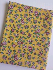 Vintage Full Feedsack Flour Sack Fabric 36x45 Opened Yellow And Flowers picture