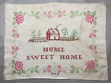 Charming Vintage Home Sweet Home Embroidered Sampler picture