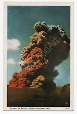Hawaii's Kilauea Volcano in Action - Vintage Postcard c1930s - Fiery Eruption picture