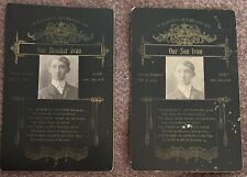 TWO Victorian Memorial Death Cards “ Brother And Son Ivan” Langdon Alberta 1905 picture
