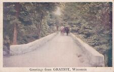 Postcard WI Gratiot Wisconsin Greetings PM Gratiot 1923 H17 picture