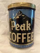 Antique Vintage PEAK COFFEE Independent Grocer's Chicago Advertising Tin Can picture
