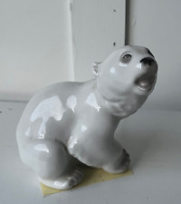 Vintage Russian Lomonosov LFZ Porcelain Polar Bear Figurine Made in USSR picture