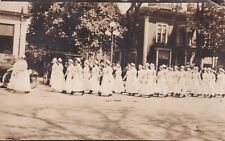 c 1910s Antique RPPC MARCHING Nurses (Graduation?) Postcard State Hospital Album picture