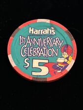 Vintage HARRAH'S CASINO $5 hotel casino gaming poker chip North Kansas City, MO picture