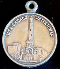 Vintage 1974 Sterling Silver Chicago Watertower Medal Pendant 2.7g picture