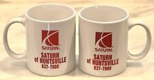 Lot Of 2 Vintage SATURN Logo Mug Defunct Car Dealership Huntsville Alabama picture