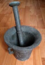 Vintage Romanian aluminum mortar pestle kitchen mortar primitive large grinder picture