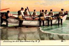 Postcard Launching the Life Boat in Atlantic City, New Jersey picture