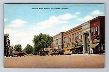 Nappanee IN-Indiana, South Main Street, 1940's Cars, Antique Vintage Postcard picture