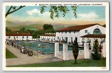Municipal Bathing Pool Griffith Park Los Angeles CA Vtg WB Postcard 1920s RARE picture