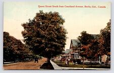 c1900s~Berlin~Kitchener Ontario~Queen St & Courtland Ave~Neighborhood~Postcard picture