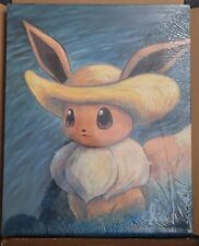NEW Pokémon Center X Van Gogh: Eevee Self-Portrait W/ Straw Hat Canvas Wall Art picture