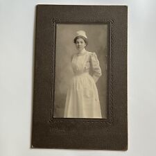 Antique Cabinet Card Photograph Beautiful Woman Nurse Brattleboro VT ID Howes picture