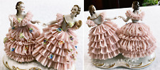 Irish Dresden Porcelain Lace Doll Figurine Set Of 2 Rare No Box made in Germany picture