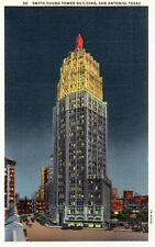 Vintage 1930's Smith Young Tower Building San Antonio Texas TX Linen Postcard picture