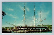 Mystic CT-Connecticut, Mystic Seaport, Charles Morgan Ship, Vintage Postcard picture