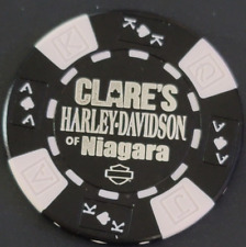 CLARE'S HD OF NIAGARA ~ CANADA (Black AKQJ) International Harley Poker Chip picture