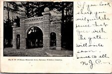 H. W. Williams Memorial Arch, Entrance Wellsboro Cemetery, PA Vtg Postcard H24 picture