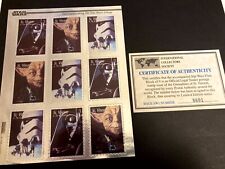 WW105 - 1995 STAR WARS Stamp Plate Block of 9 St. Vincent Postage Numbered Limit picture