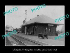 OLD 6 X 4 HISTORIC PHOTO OF BURLEYVILLE NEW HAMPSHIRE RAILROAD STATION c1910 picture