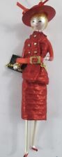 De Carlini  Neiman Marcus Ornament Lady Red Dress & Red Hat NIB picture