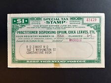 1951 - Special Tax Stamp - Practitioner Dispensing Opium Coca Leaves, Etc. picture
