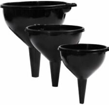 BLACK FUNNEL Plastic Set of 3 nesting funnels Brand New Kitchen Or Automotive picture