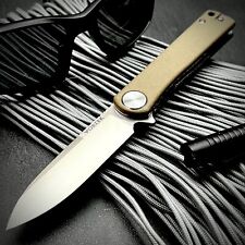 VORTEK OSKAR Brown Micarta D2 Ball Bearing Flipper Blade Folding Pocket Knife picture