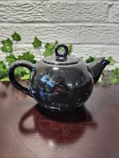 Henriksen Imports  Teapot Black/White Marble Design Locking Tab Lid Vintage picture