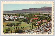Postcard California Palm Springs View Desert Inn Golf Course Linen Unposted NM picture