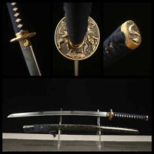 Handmade Japanese Samurai Katana Full Tang T10 Steel Clay Tempered Sword Sharp picture