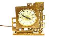 MD Doctor's Brass Mid-Century Lanshire Electric Desk Clock picture